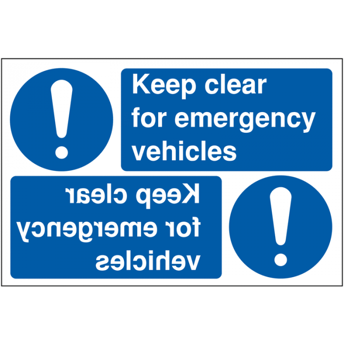 Keep Clear For Emergency Vehicles Reversing Car Park Signs
