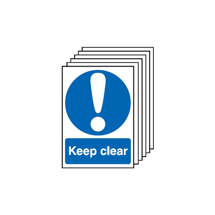 Mandatory! Keep Clear 6 Pack Signs