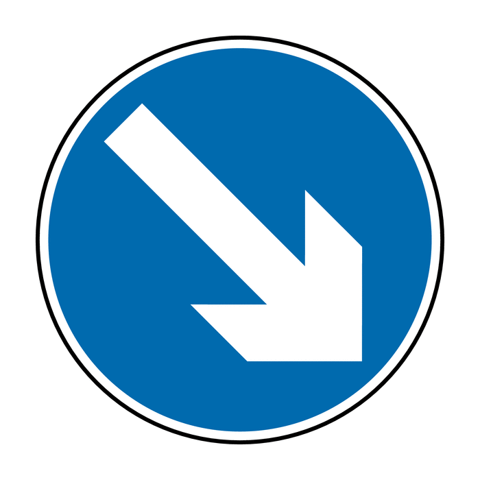 Keep Right Non Reflective Plastic Road Traffic Signs