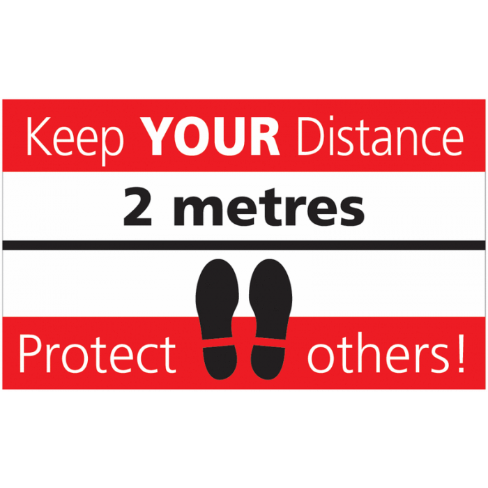 Keep Your Distance 2 Metres Apart Distancing Floor Signs