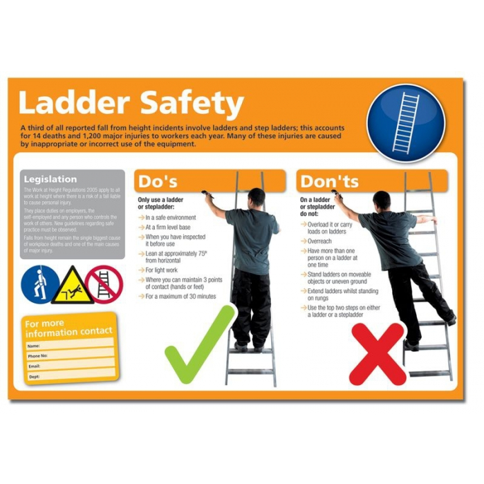 Ladder Safety Posters | Poster For Ladder Safety
