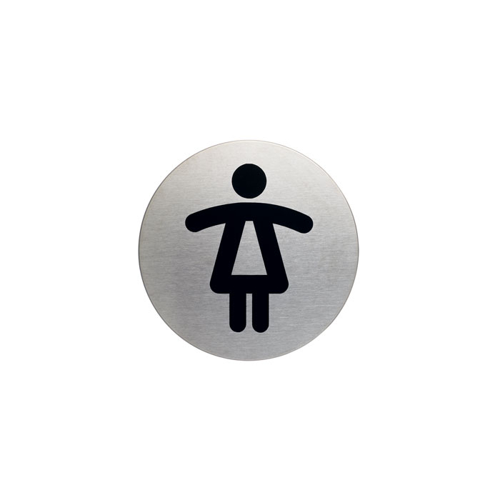 Ladies Symbol Picto Brushed Stainless Steel Door Sign
