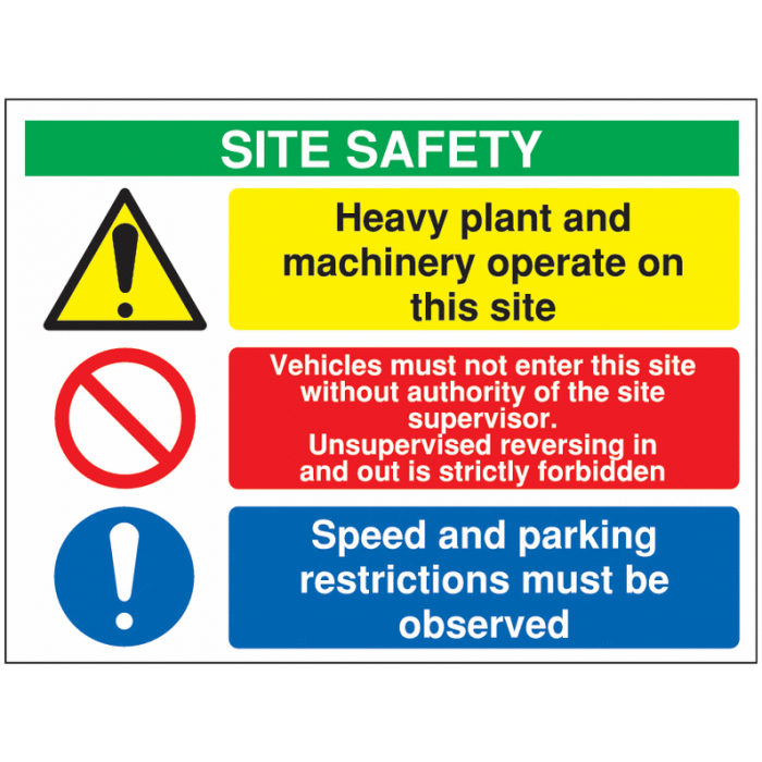 Machinery And Heavy Plant Operate On This Site Signs