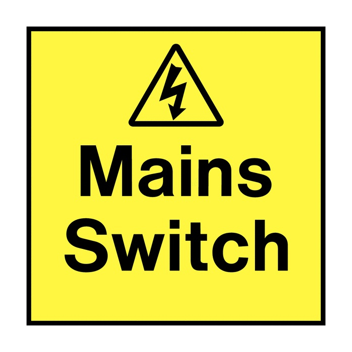 Mains Switch On The Spot Electrical Labels