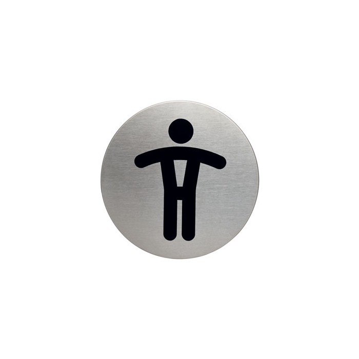 Male Symbol Picto Brushed Stainless Steel Door Sign