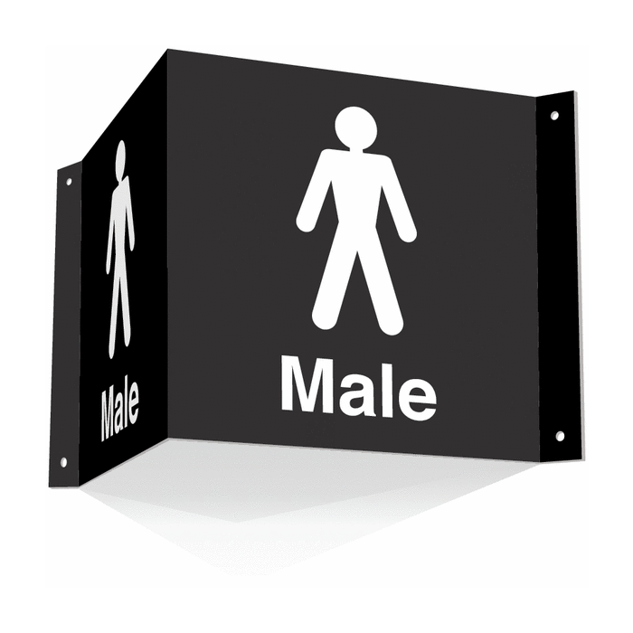 Male Toilets Projecting Washroom Information Sign