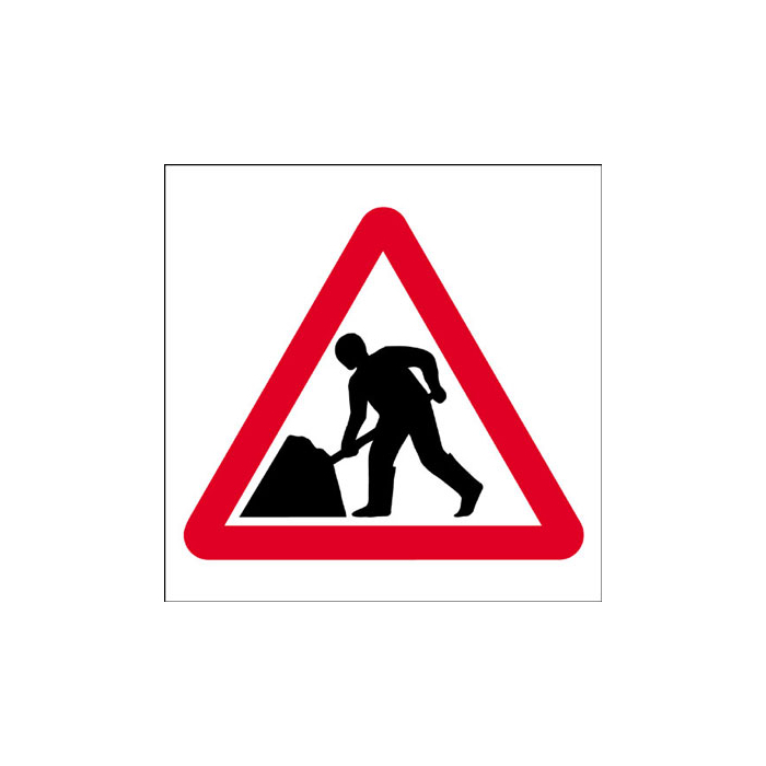 Men At Work Works Stanchion Traffic Sign