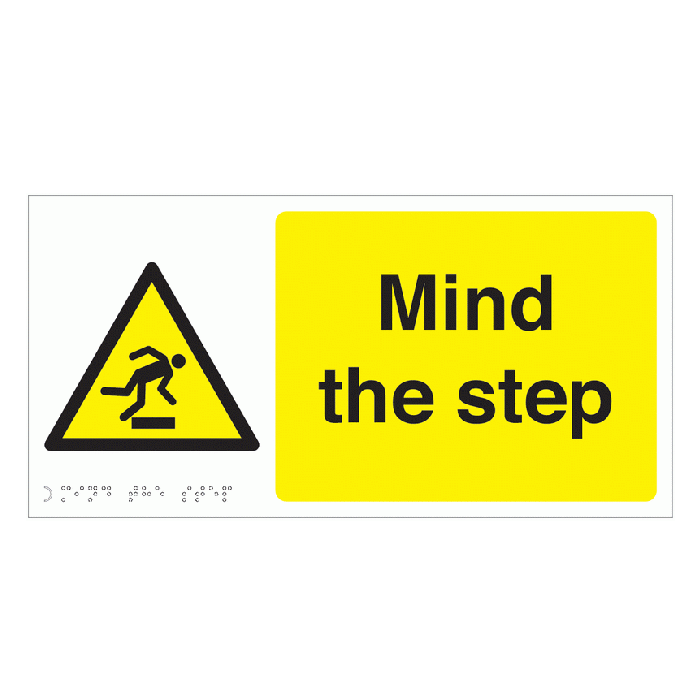 Braille Mind The Step Tactile And Braille Safety Signs