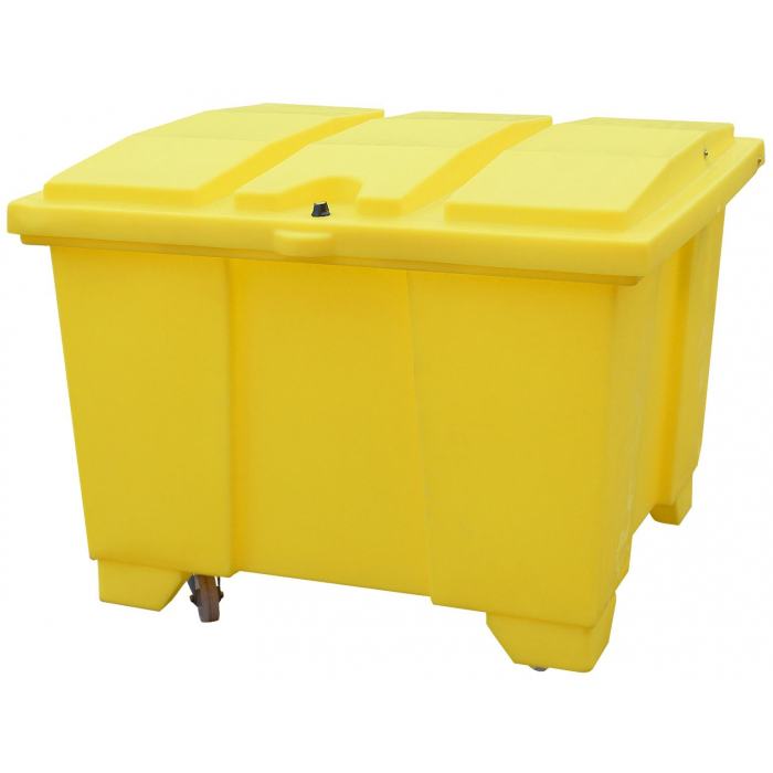 The Mobile General Purpose Storage Container is manufactured from polyethylene and can be used to store spill response equipment and de-icing salt and the Mobile General Purpose Storage Container is rotationally moulded medium density polyethylene.