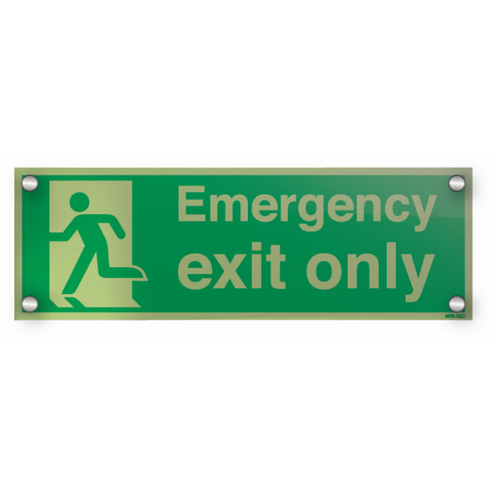 Nite-Glo Emergency Exit Only Acrylic Sign