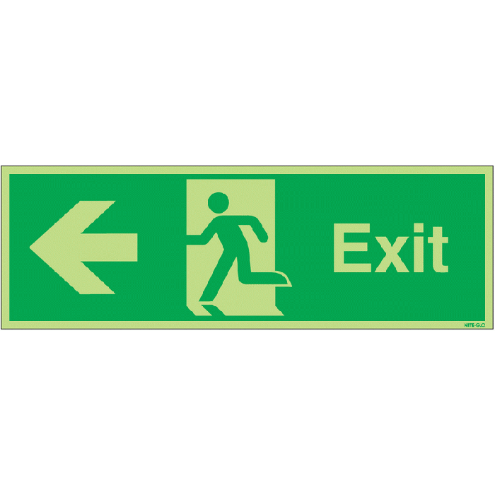 Nite Glo Exit Arrow Left Sign