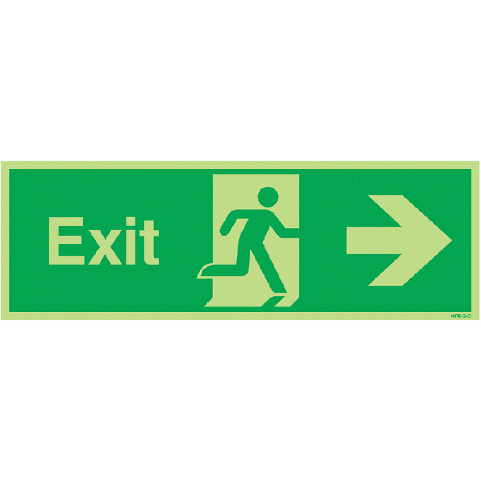Nite Glo Exit Arrow Right Sign