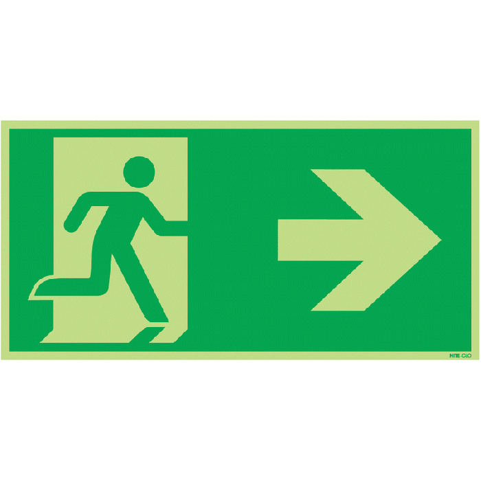 Nite Glo Exit Running Man Arrow Right Signs