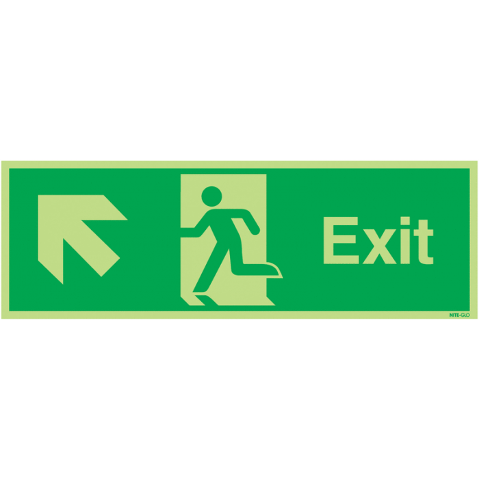 Nite Glo Exit Arrow Up Left Sign