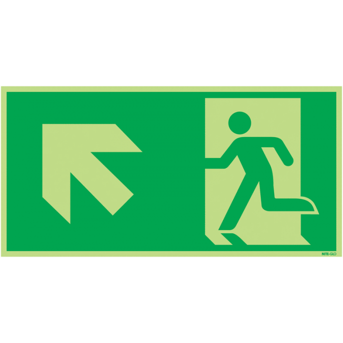 Nite Glo Man Exit Symbol Directional Arrow Left Up Signs