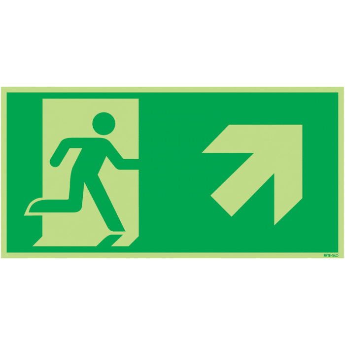 Nite Glo Running Man Arrow Right Up Direction Signs