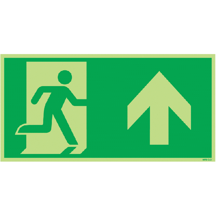Nite Glo Exit Man Right Symbol Arrow Up Signs