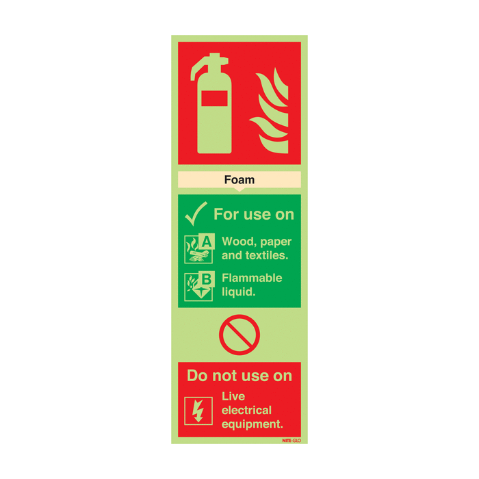 Nite-Glo Foam Fire Extinguisher Sign