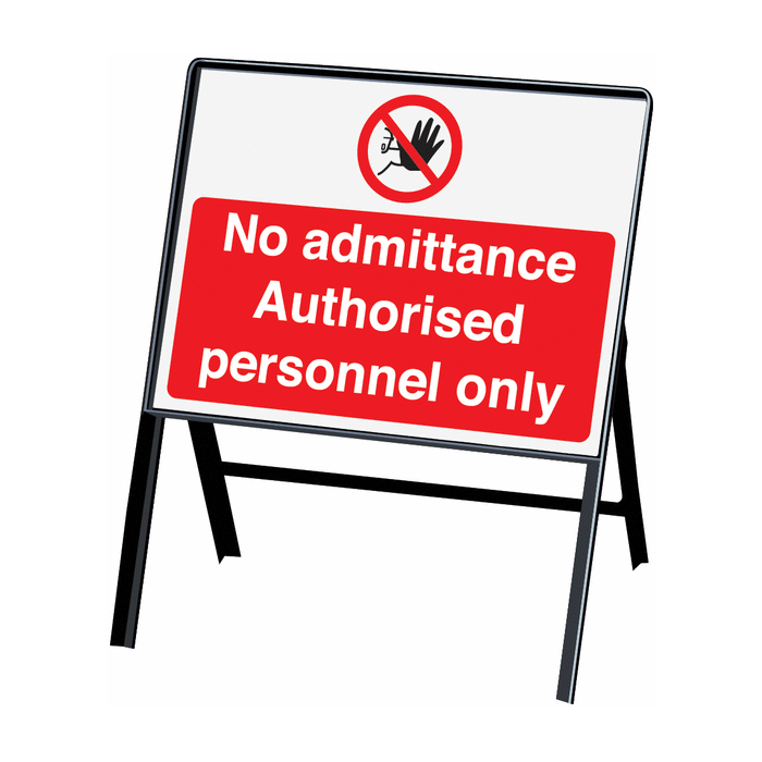 No Admittance Authorised Personnel Only Stanchion Sign