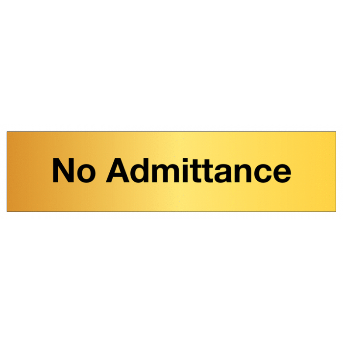 No Admittance Polished Brass Door Signs