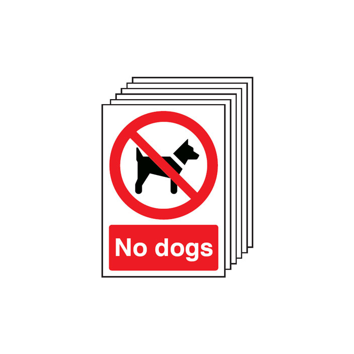 No Dogs Allowed Prohibition Pack Of 6 Signs