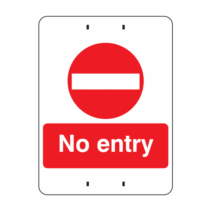No Entry Post Mount Sign