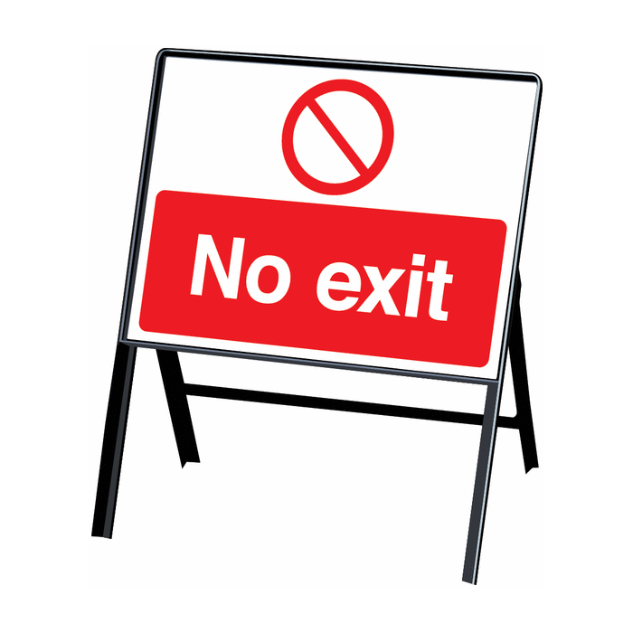No Exit Prohibition Stanchion Information Signs
