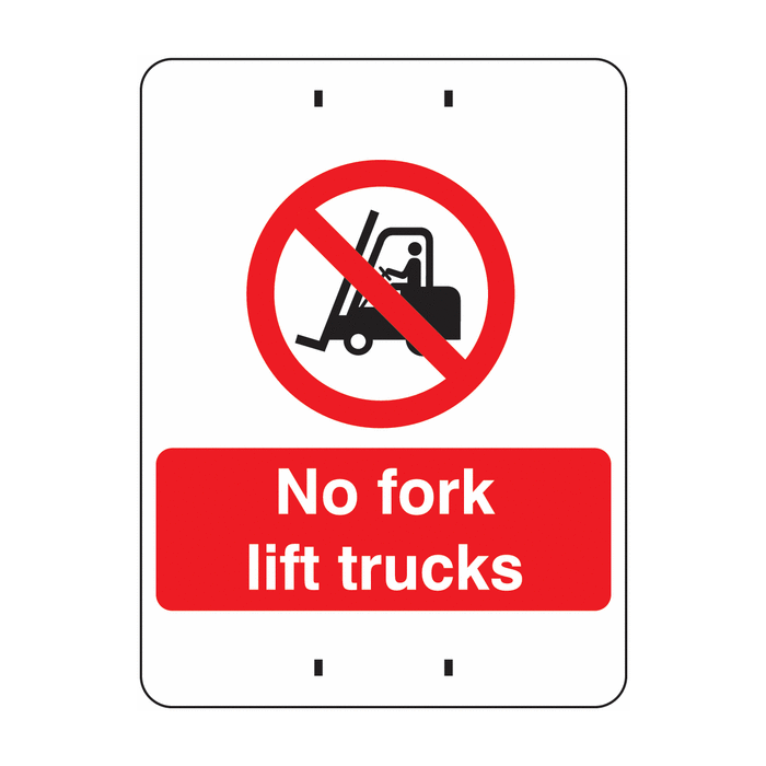 No Fork Lift Trucks Post Mount Sign