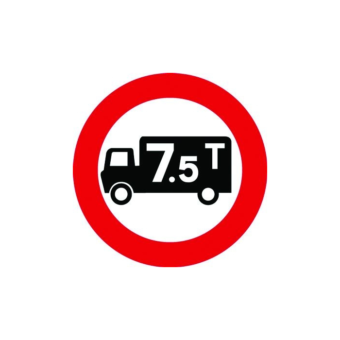 No Goods Vehicles Over 7.5 Tonne RA1 Rigid Plastic Traffic Signs