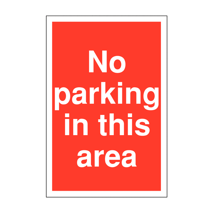No Parking In This Area Parking Signs