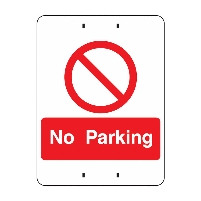 No Parking Post Mount Sign