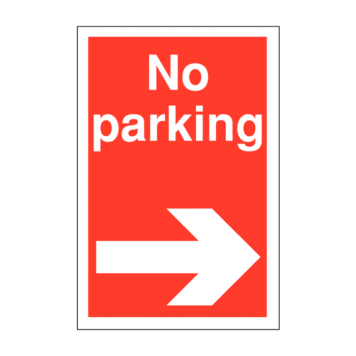 No Parking Right Arrow Restricted Access Parking Signs