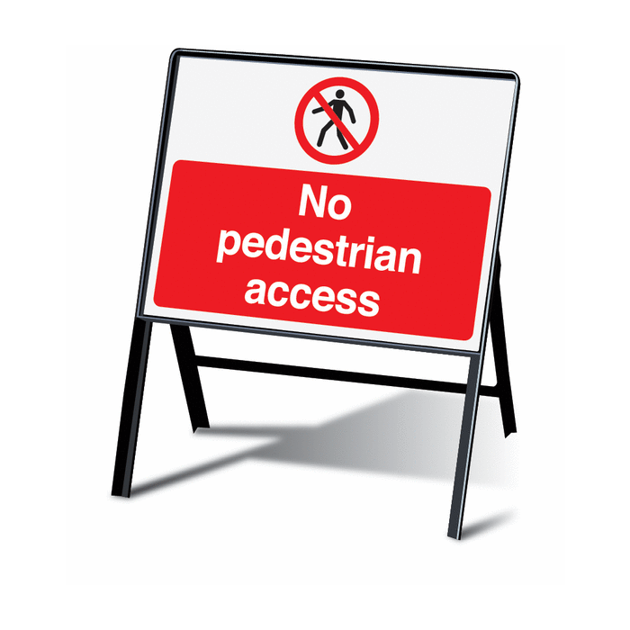 No Pedestrian Access Stanchion Information Signs