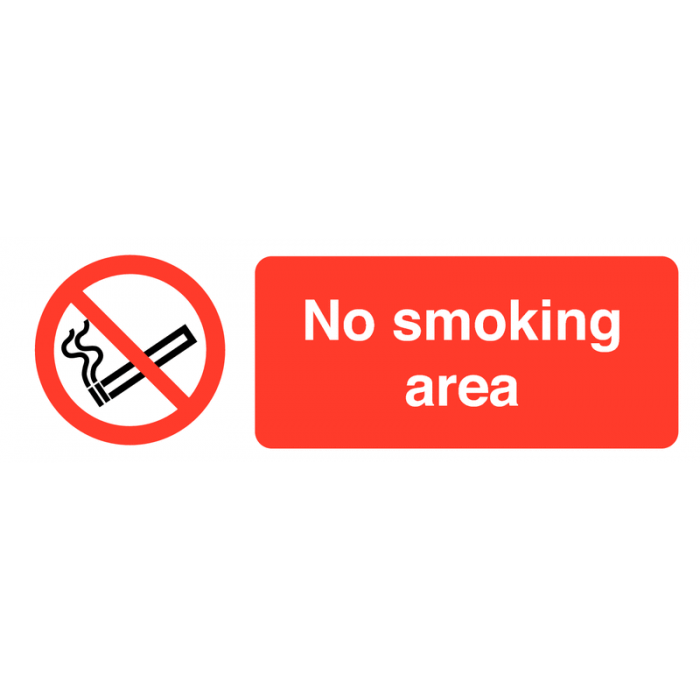 No Smoking Area Self Adhesive On-the-Spot Safety Labels