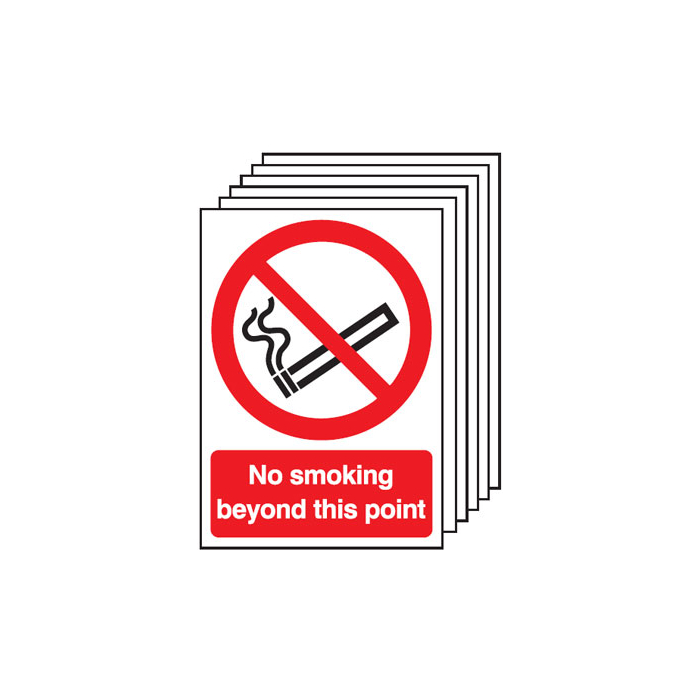 No Smoking Beyond Point Signs 6 Pack