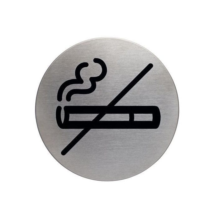 No Smoking Brushed Stainless Steel Door Sign