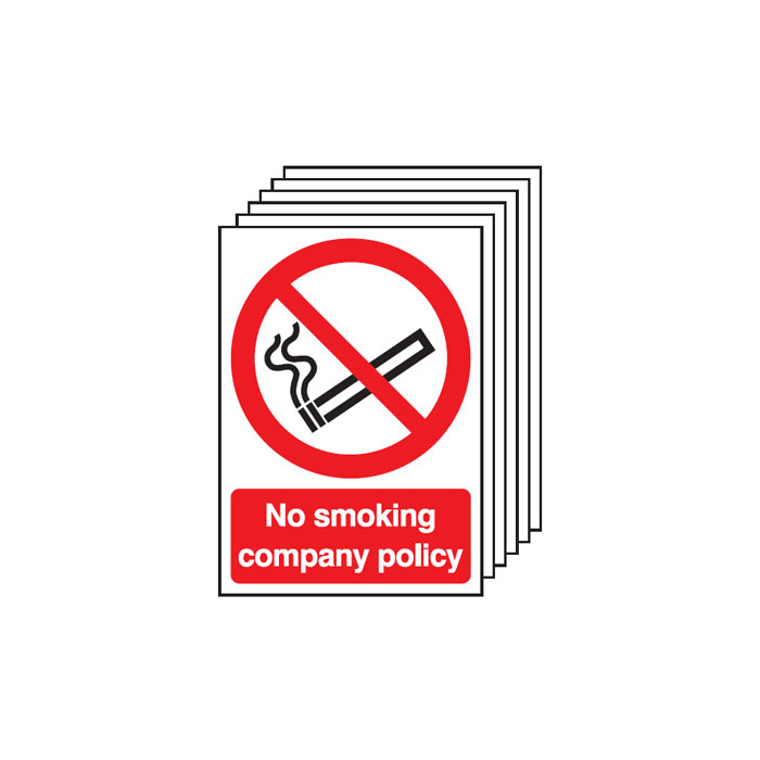 Prohibition No Smoking Company Policy Sign 6 Pack