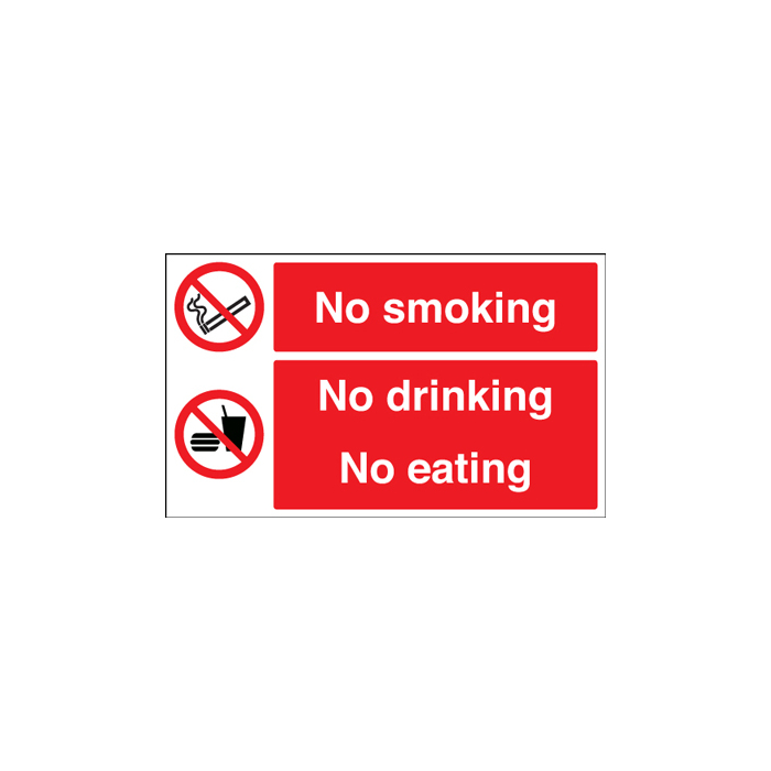 No Smoking No Drinking No Eating Prohibition Sign