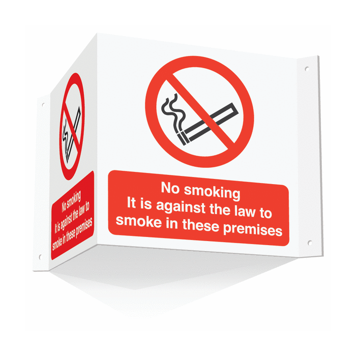 No Smoking On These Premises Projecting 3D Sign
