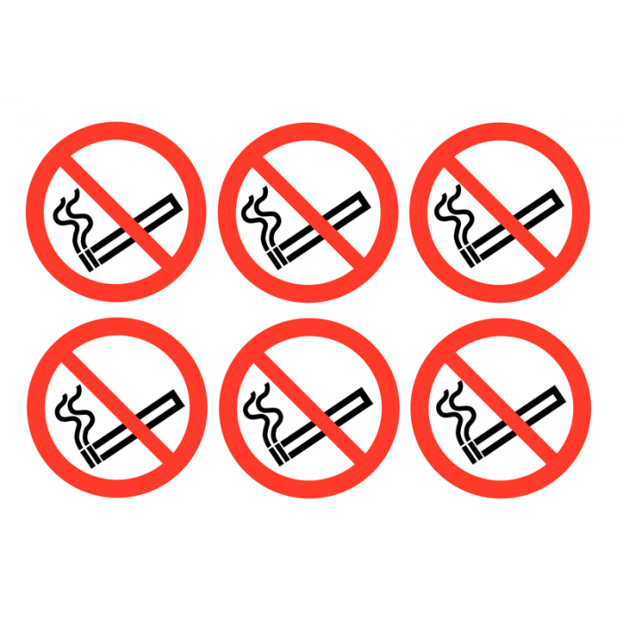 No Smoking Symbol Vinyl Safety Labels On-a-Sheet