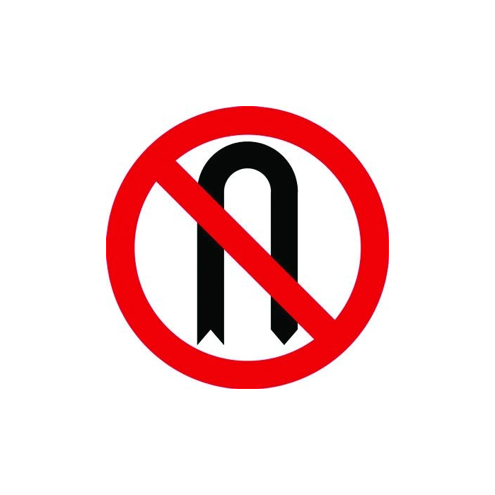 No U-Turn Non Reflective Plastic Traffic Signs