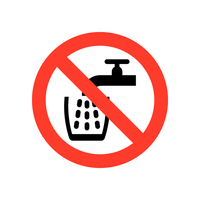 Not Drinking Water Symbol Vinyl Safety Labels On-a-Roll