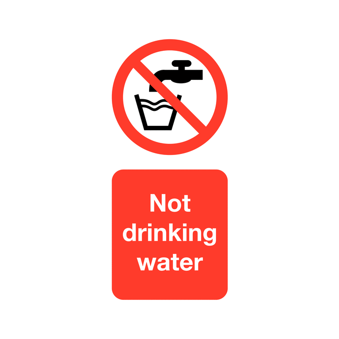 Not Drinking Water Vinyl Safety Labels On-a-Roll