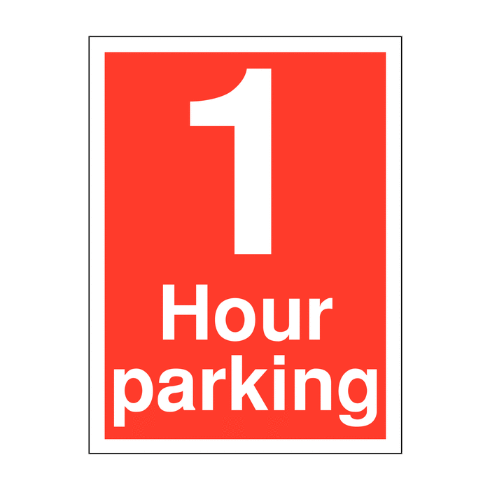 One Hour Parking Limit Time Limit Parking Signs