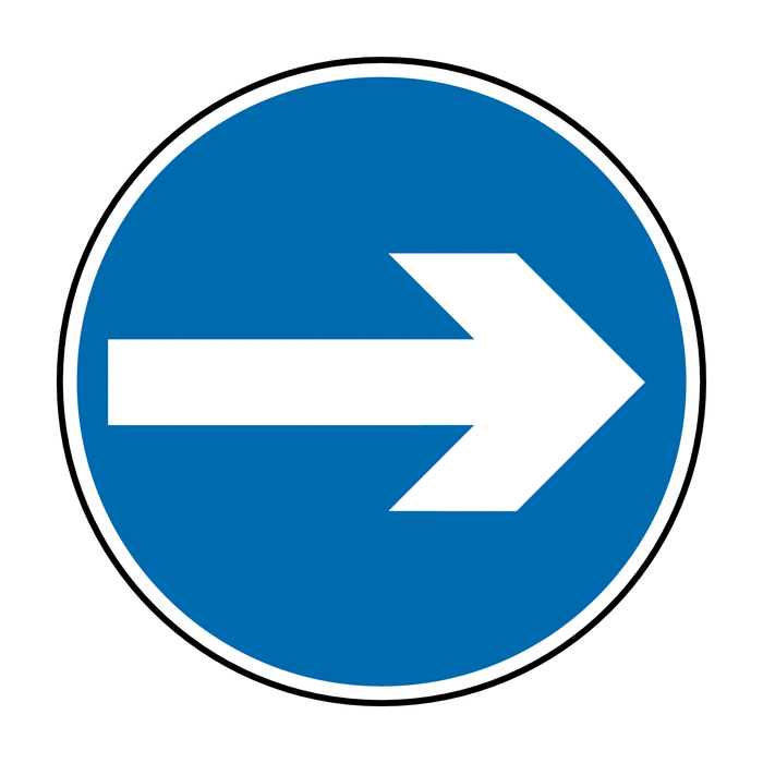 One Way Arrow Right RA2 Aluminium Road Traffic Signs