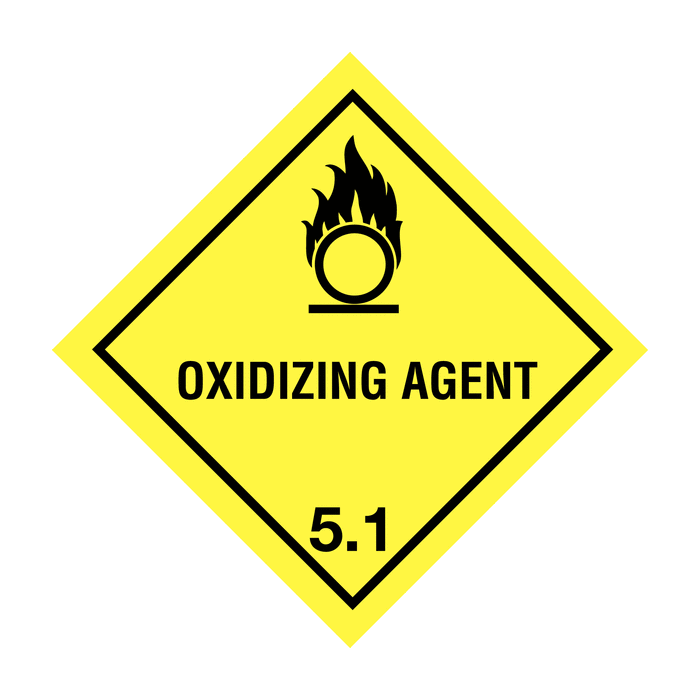 Oxidising Agent & 5.1 Easy Peel Hazard Diamonds