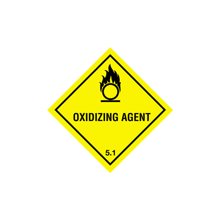 Oxidising Agent 5.1 Hazard Warning Diamonds