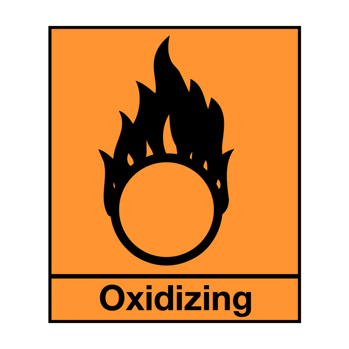 Oxidising Hazard Symbols On-a-Sheet Of 48 Labels