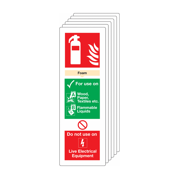 Foam Fire Extinguisher Information Pack Of 6 Signs