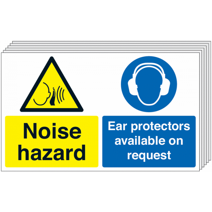 Noise Hazard Ear protectors Available On Request Signs